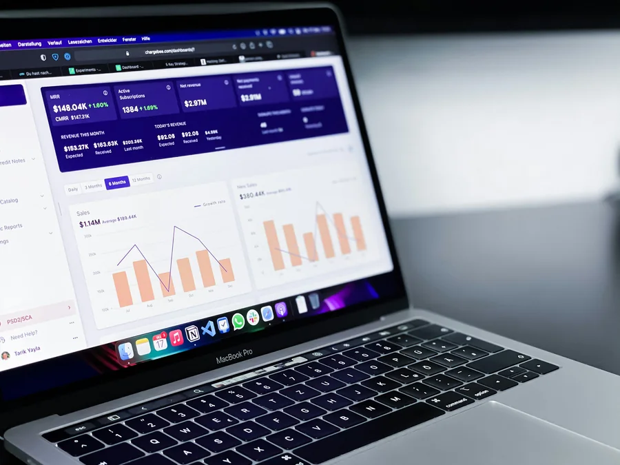 Campaign analytics dashboard on a laptop