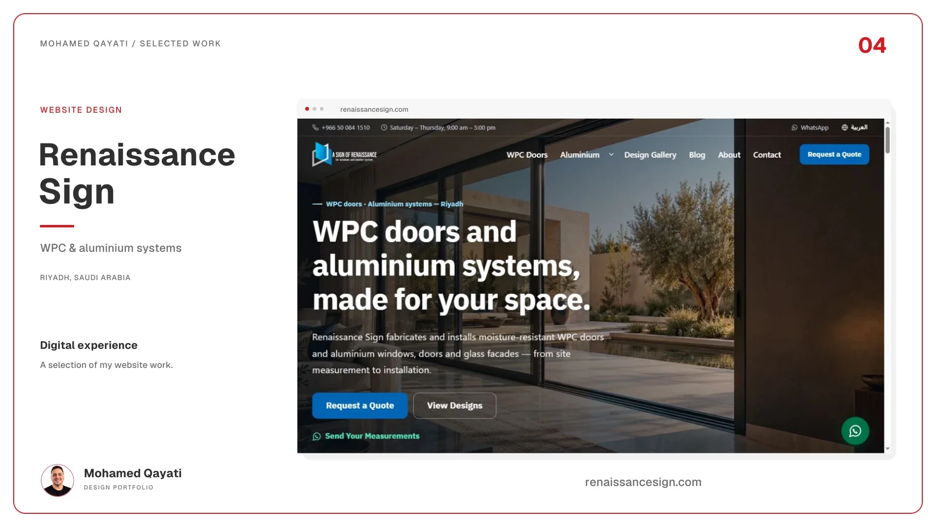 Renaissance Sign website — homepage presentation
