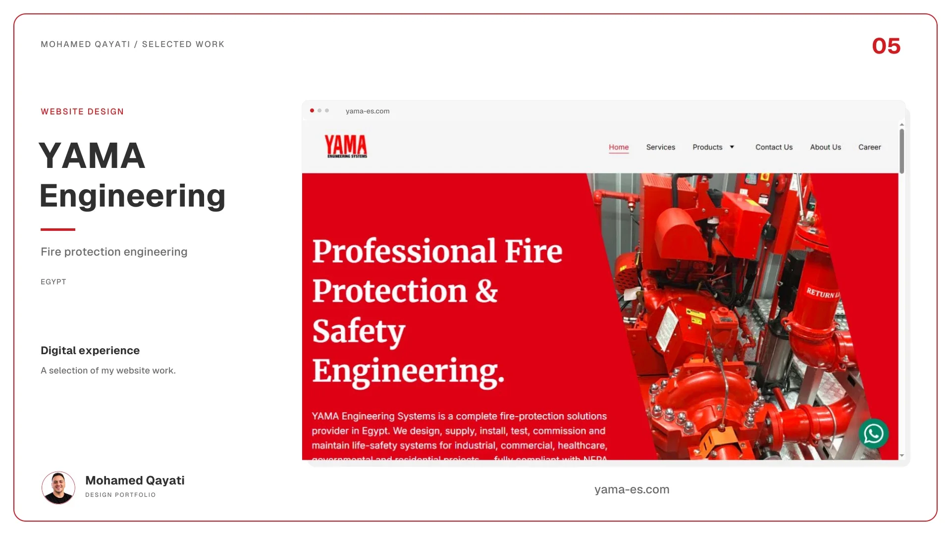 YAMA Engineering Systems website — homepage presentation